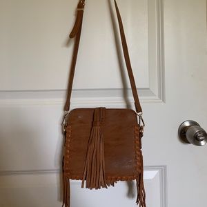 Genuine Leather crossbody bag w/tassels!